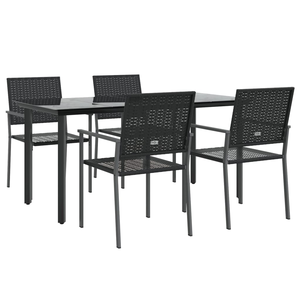 Set da Pranzo da Giardino 5 pz in Polyrattan e Acciaio - homemem39