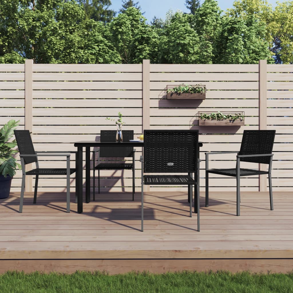 Set da Pranzo da Giardino 5 pz in Polyrattan e Acciaio | homemem39