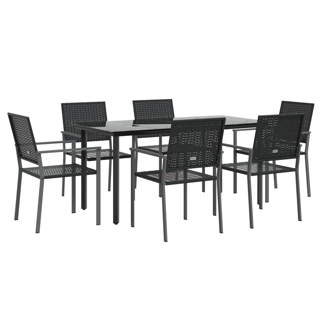Set da Pranzo da Giardino 7 pz in Polyrattan e Acciaio - homemem39