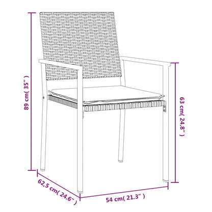 Set Pranzo da Giardino 7 pz con Cuscini in Polyrattan e Acciaio | homemem39