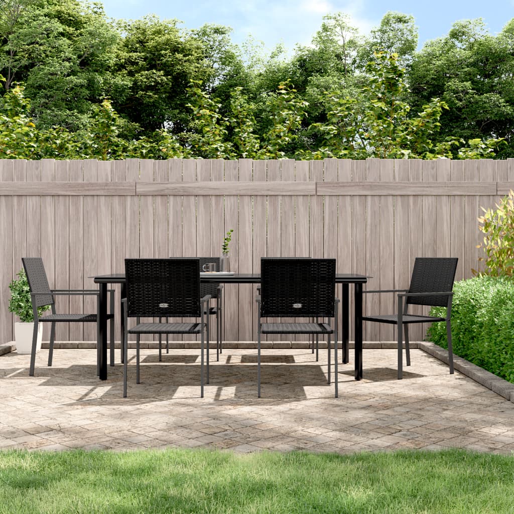 Set da Pranzo da Giardino 7 pz in Polyrattan e Acciaio | homemem39