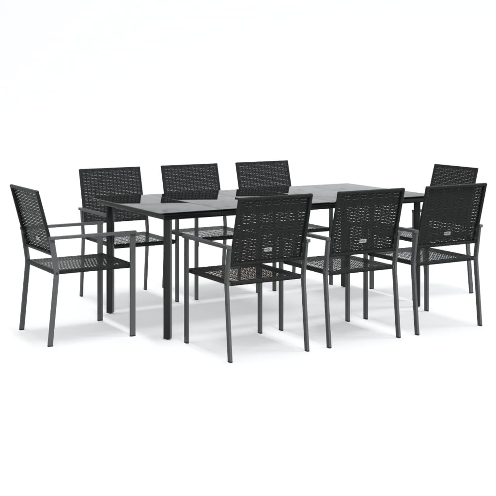 Set da Pranzo da Giardino 9 pz in Polyrattan e Acciaio - homemem39