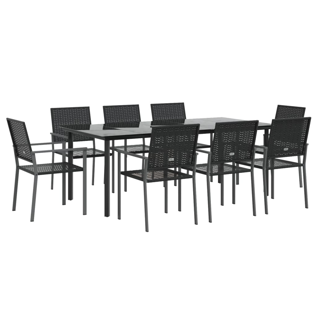 Set da Pranzo da Giardino 9 pz in Polyrattan e Acciaio - homemem39
