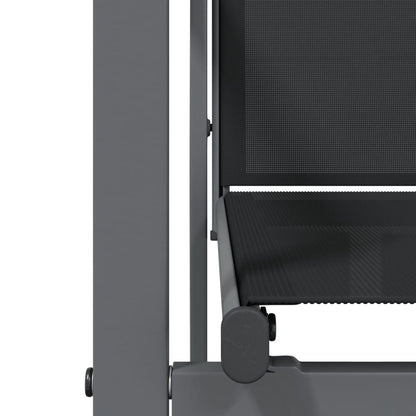 Set da Pranzo da Giardino 7 pz Nero in Textilene e Acciaio - homemem39