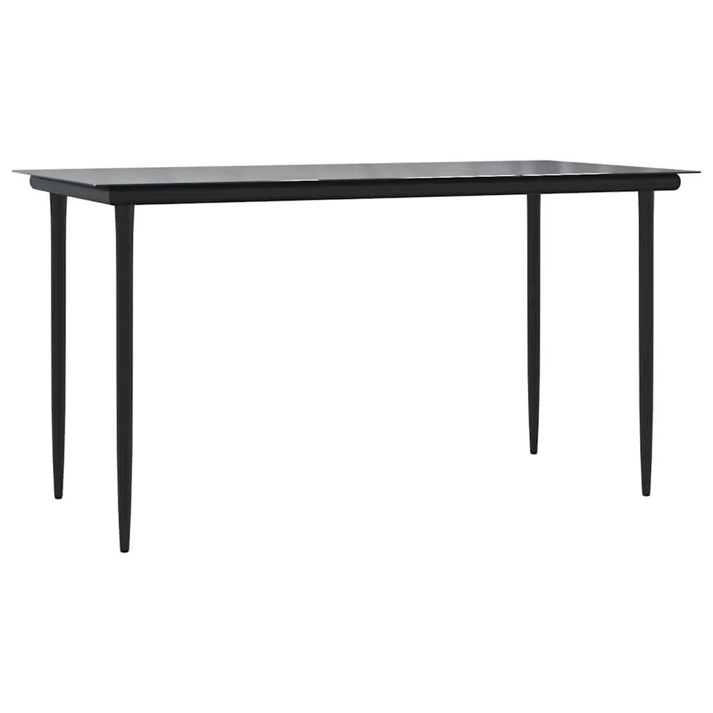 Set da Pranzo da Giardino 7 pz Nero in Textilene e Acciaio | homemem39