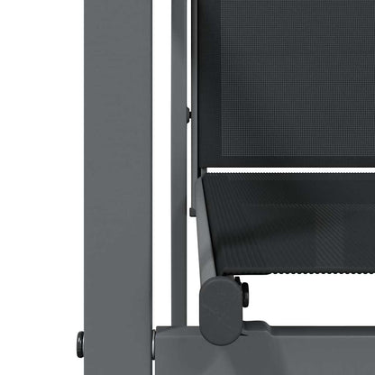 Set da Pranzo da Giardino 7 pz Nero in Textilene e Acciaio | homemem39