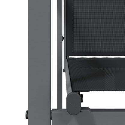 Set da Pranzo da Giardino 3 pz Nero in Textilene e Acciaio - homemem39