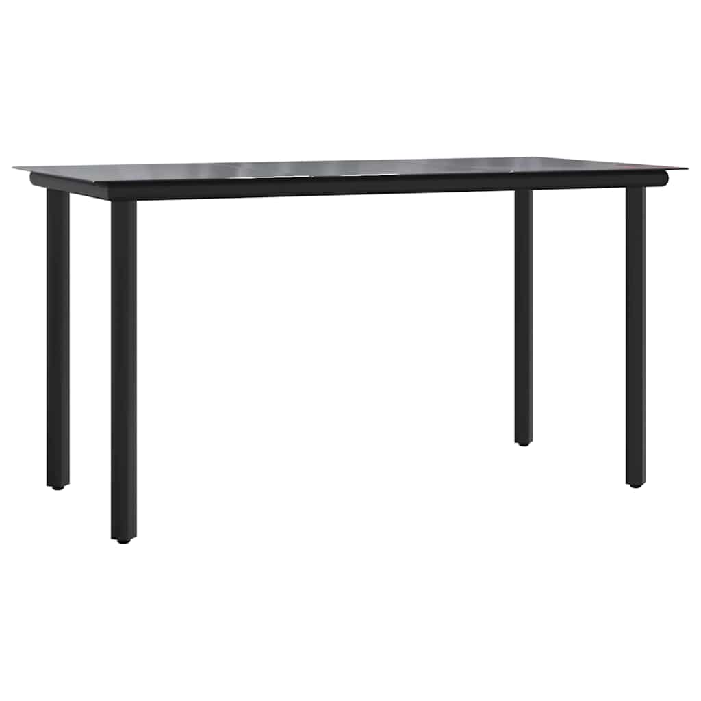 Set da Pranzo da Giardino 5 pz Nero in Textilene e Acciaio | homemem39