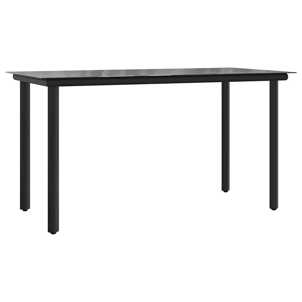 Set da Pranzo da Giardino 7 pz Nero in Textilene e Acciaio | homemem39