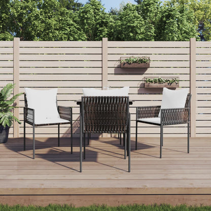 Set Pranzo da Giardino 5pz con Cuscini in Polyrattan e Acciaio | homemem39