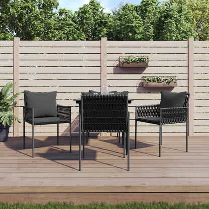 Set Pranzo da Giardino 5pz con Cuscini in Polyrattan e Acciaio - homemem39