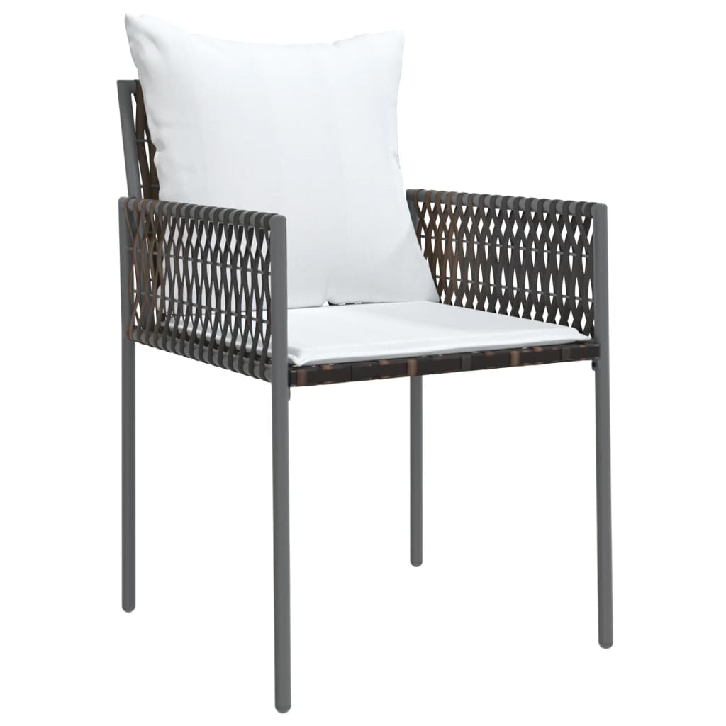 Set Pranzo da Giardino 7 pz con Cuscini in Polyrattan e Acciaio | homemem39