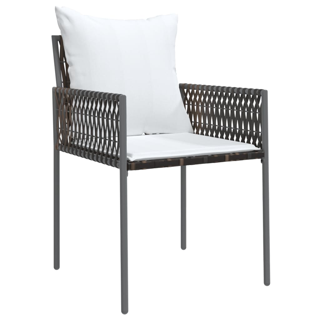 Set Pranzo da Giardino 7 pz con Cuscini in Polyrattan e Acciaio | homemem39