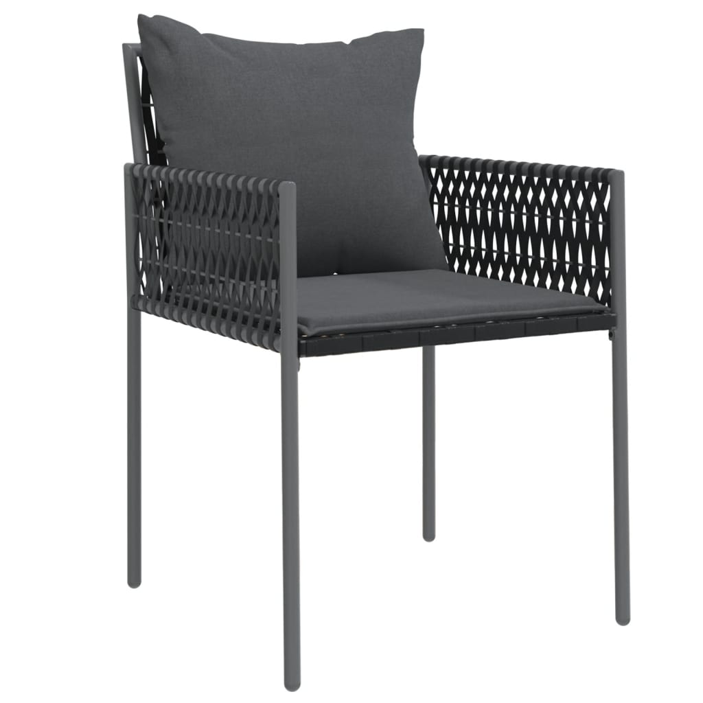 Set Pranzo da Giardino 5pz con Cuscini in Polyrattan e Acciaio | homemem39