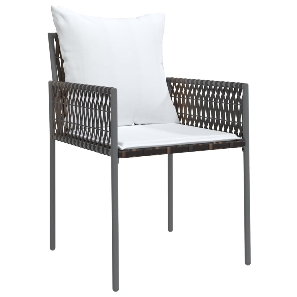 Set Pranzo da Giardino 7 pz con Cuscini in Polyrattan e Acciaio - homemem39