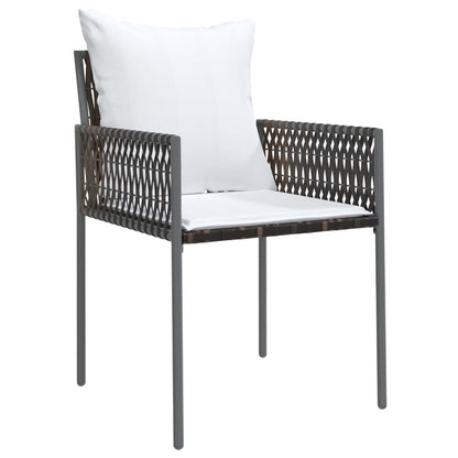 Set Pranzo da Giardino 7 pz con Cuscini in Polyrattan e Acciaio - homemem39