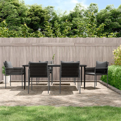 Set Pranzo da Giardino 7 pz con Cuscini in Polyrattan e Acciaio - homemem39