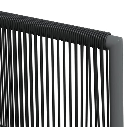 Set Pranzo Giardino 3 pz con Cuscini Polyrattan e Acciaio Nero | homemem39