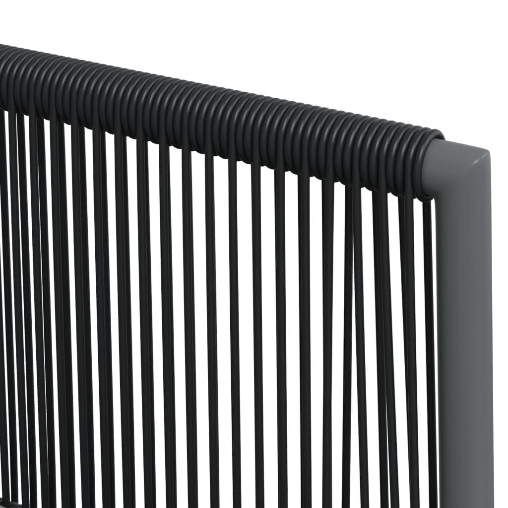 Set Pranzo Giardino 5 pz con Cuscini Polyrattan e Acciaio Nero | homemem39