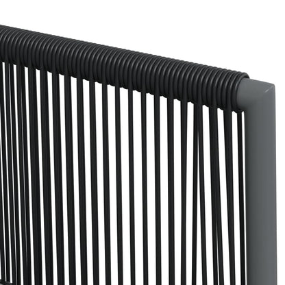 Set Pranzo Giardino 5 pz con Cuscini Polyrattan e Acciaio Nero | homemem39