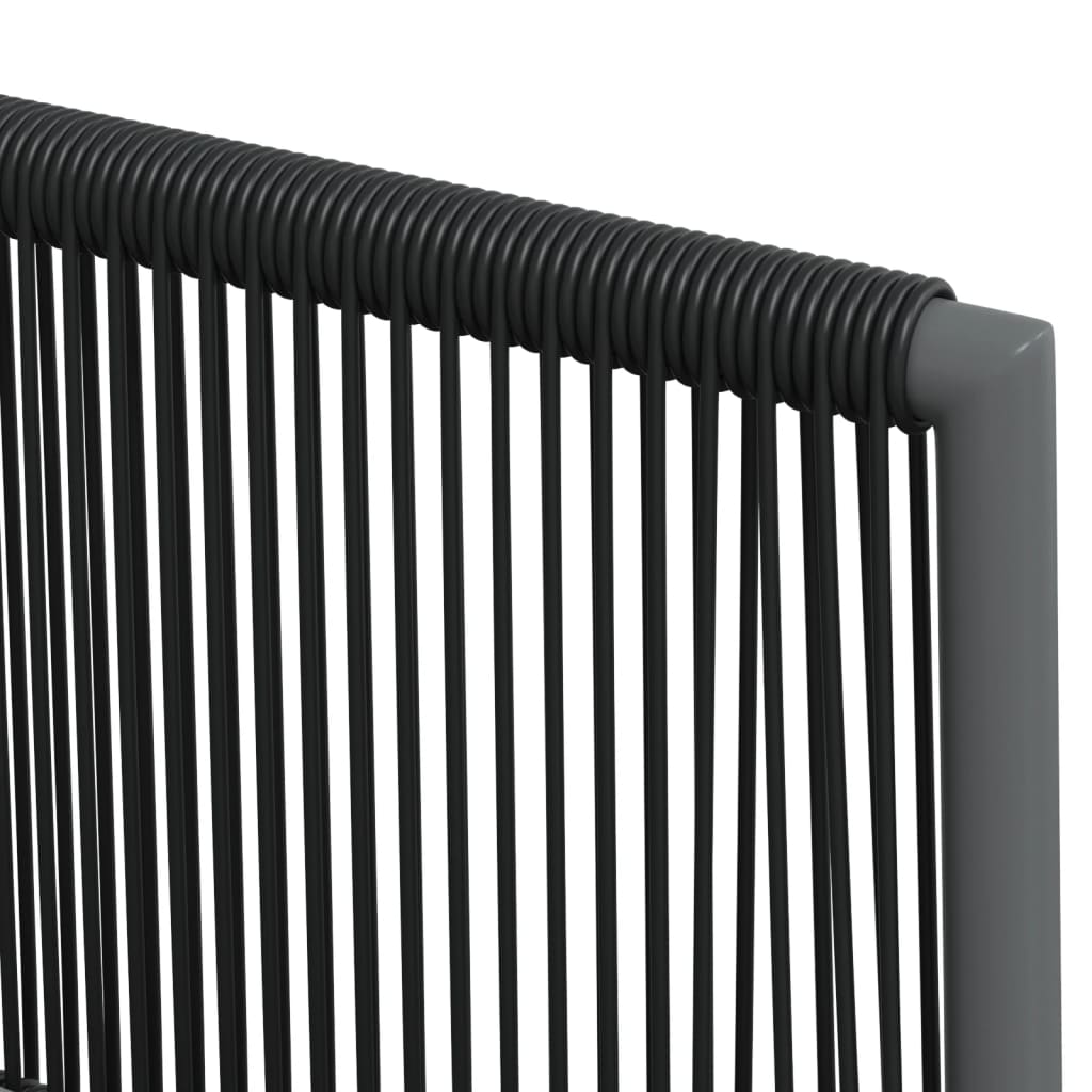 Set Pranzo Giardino 7 pz con Cuscini Polyrattan e Acciaio Nero | homemem39