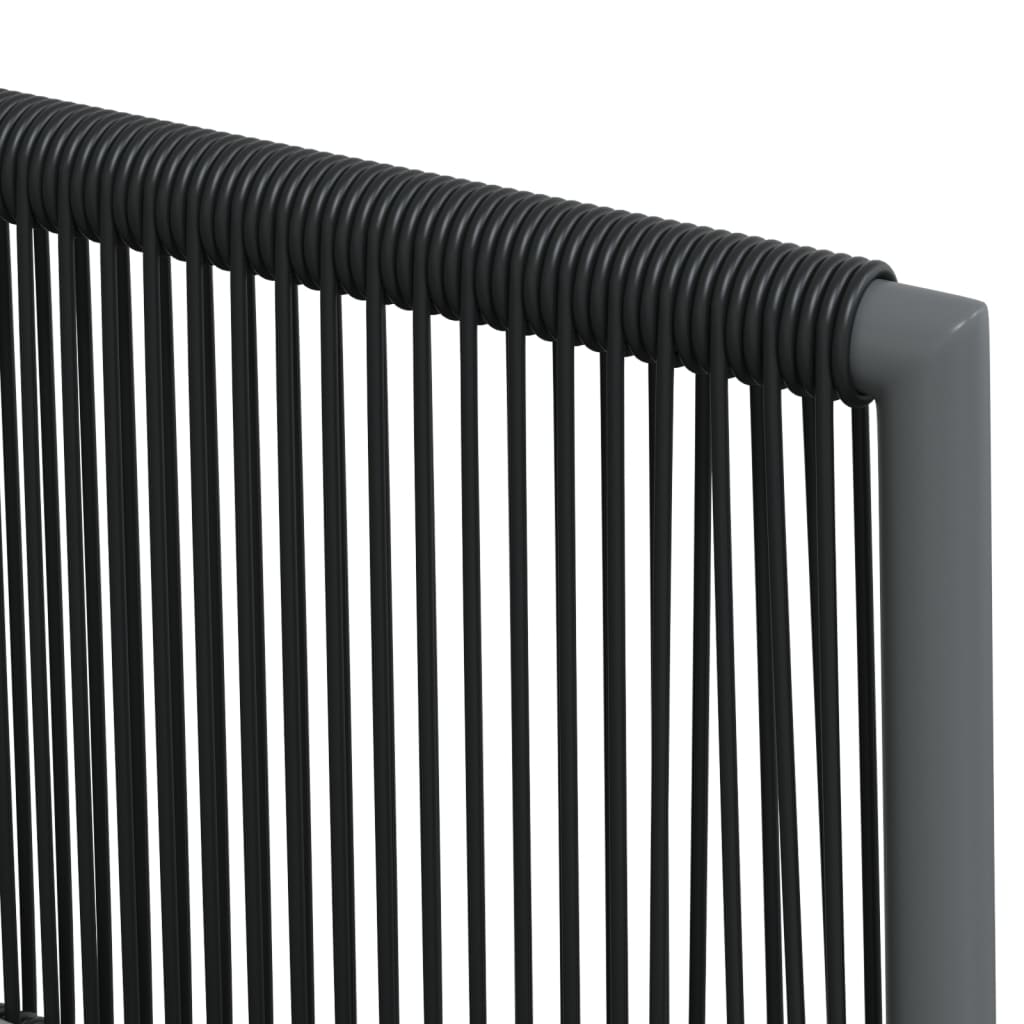 Set Pranzo Giardino 7 pz con Cuscini Polyrattan e Acciaio Nero | homemem39