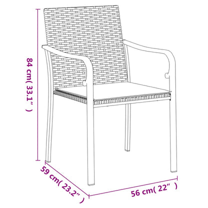 Sedie da Giardino con Cuscini 6pz Marroni 56x59x84cm Polyrattan - homemem39