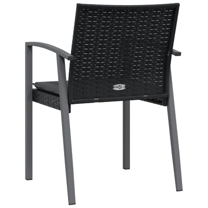 Sedie da Giardino con Cuscini 6pz Nere 56,5x57x83 cm Polyrattan - homemem39