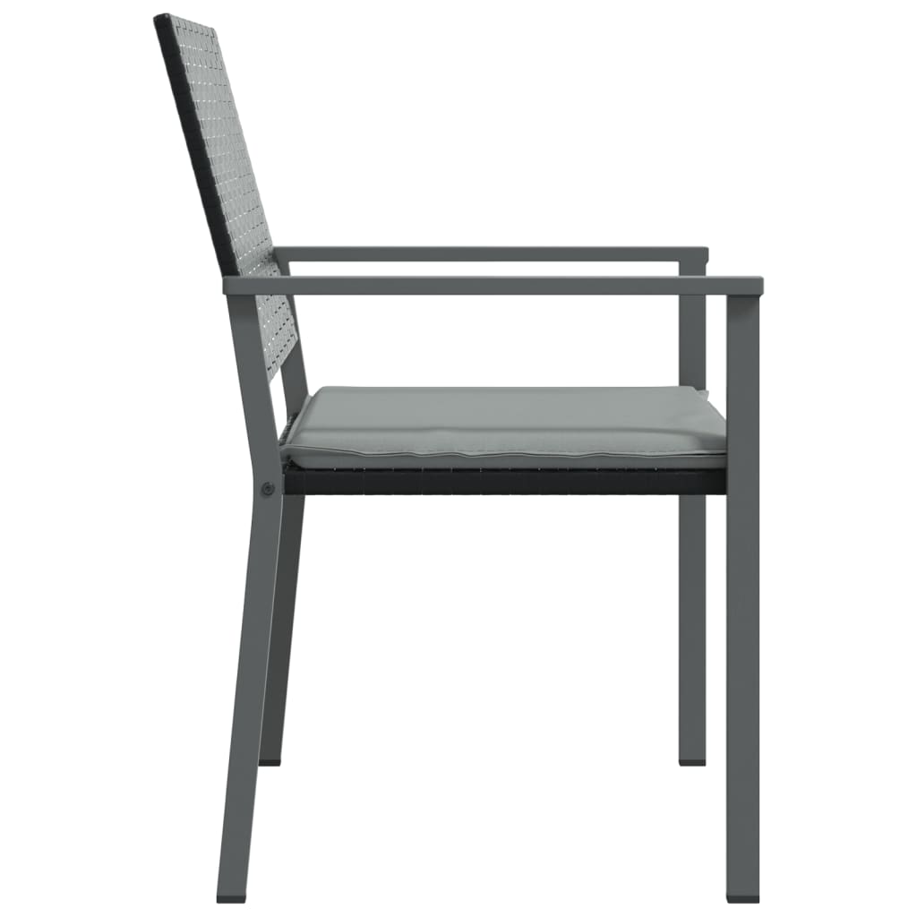 Sedie da Giardino con Cuscini 6pz Nere 54x62,5x89 cm Polyrattan - homemem39
