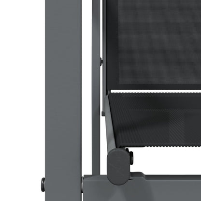 Sedie da Giardino 4 pz Nere 55x61,5x90 cm Textilene e Acciaio - homemem39