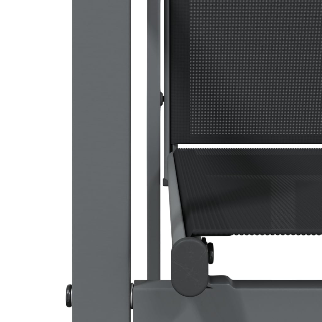 Sedie da Giardino 6 pz Nere 55x61,5x90 cm Textilene e Acciaio - homemem39