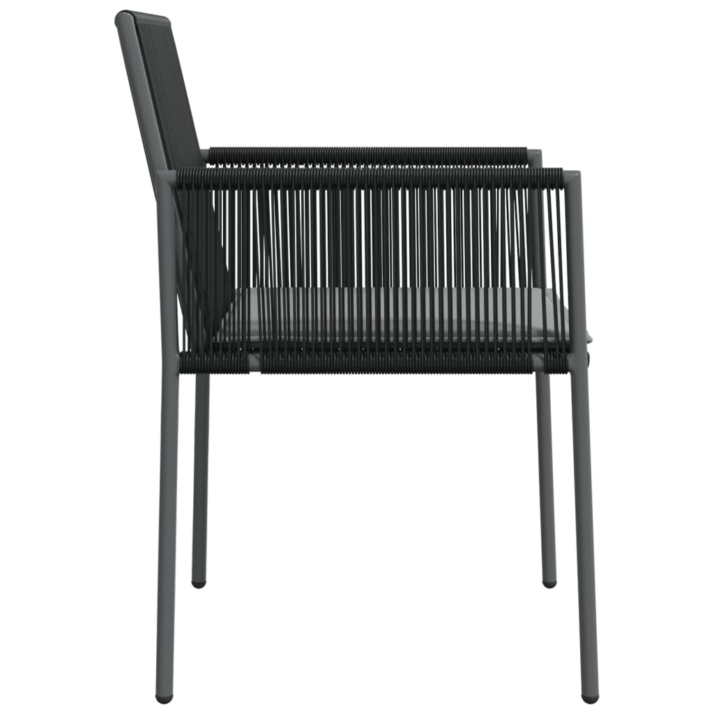 Sedie Giardino con Cuscini 4 pz Nere 54x60,5x83,5 cm Polyrattan - homemem39