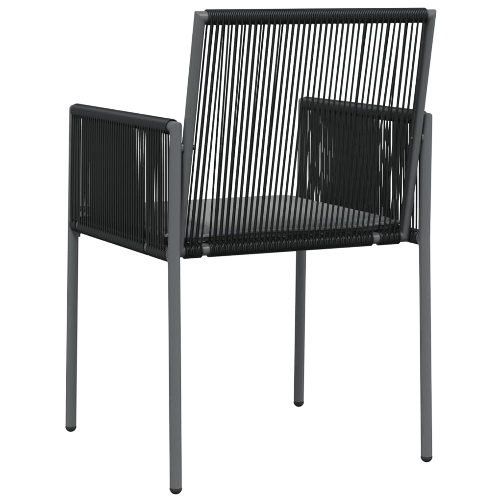 Sedie Giardino con Cuscini 4 pz Nere 54x60,5x83,5 cm Polyrattan - homemem39