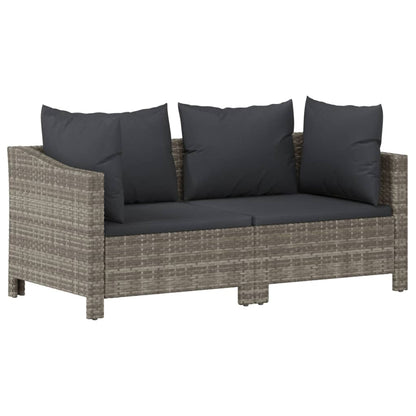 Set Divani da Giardino 5 pz con Cuscini in Polyrattan Grigio - homemem39