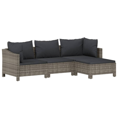 Set Divani da Giardino 6 pz con Cuscini in Polyrattan Grigio | homemem39