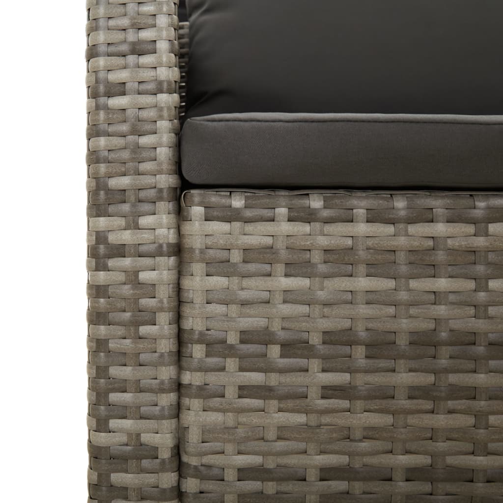 Set Divani da Giardino 7 pz con Cuscini in Polyrattan Grigio | homemem39