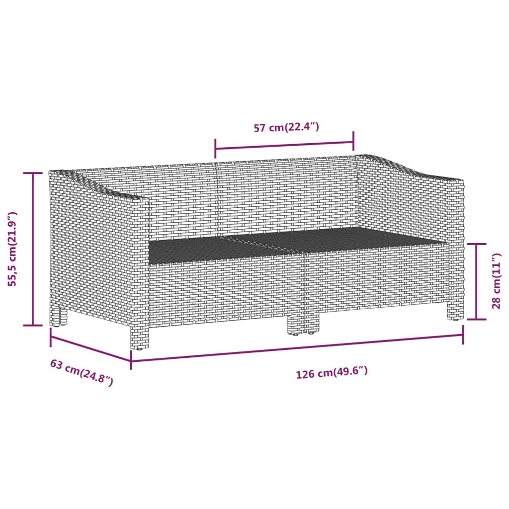 Set Divani da Giardino 7 pz con Cuscini in Polyrattan Grigio | homemem39