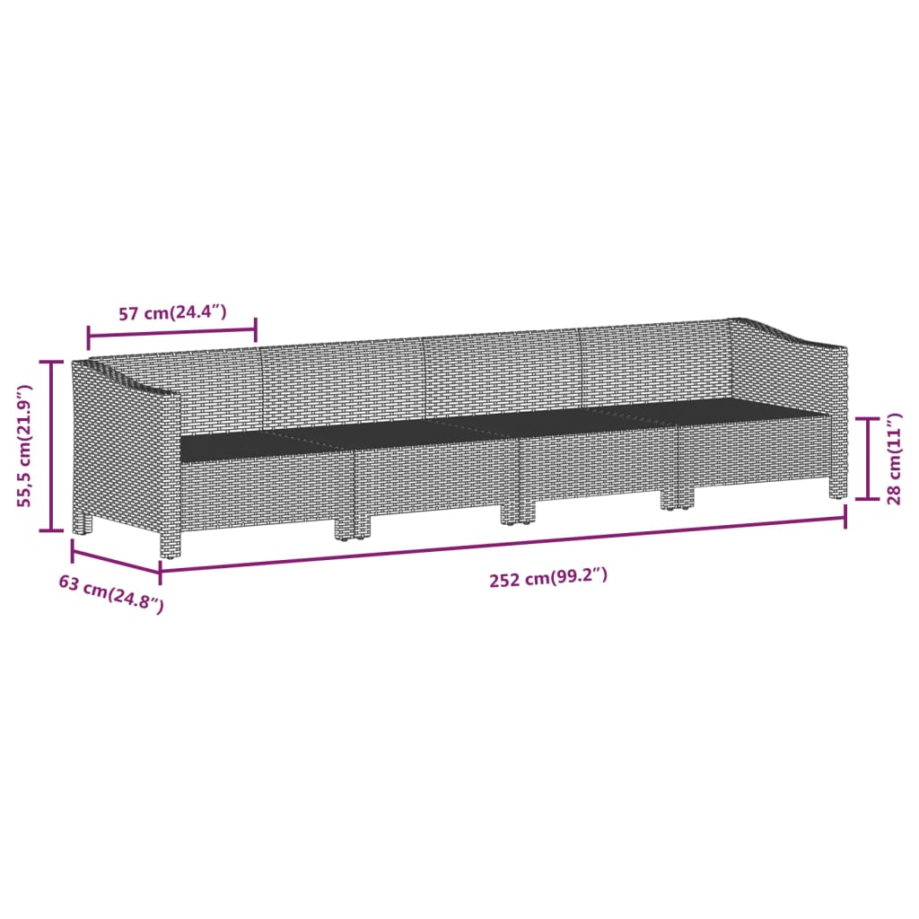 Set Divani da Giardino 8 pz con Cuscini in Polyrattan Grigio | homemem39