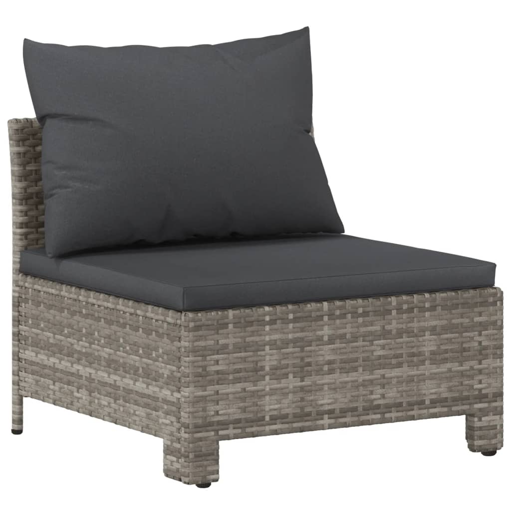 Set Divani da Giardino 5 pz con Cuscini in Polyrattan Grigio - homemem39