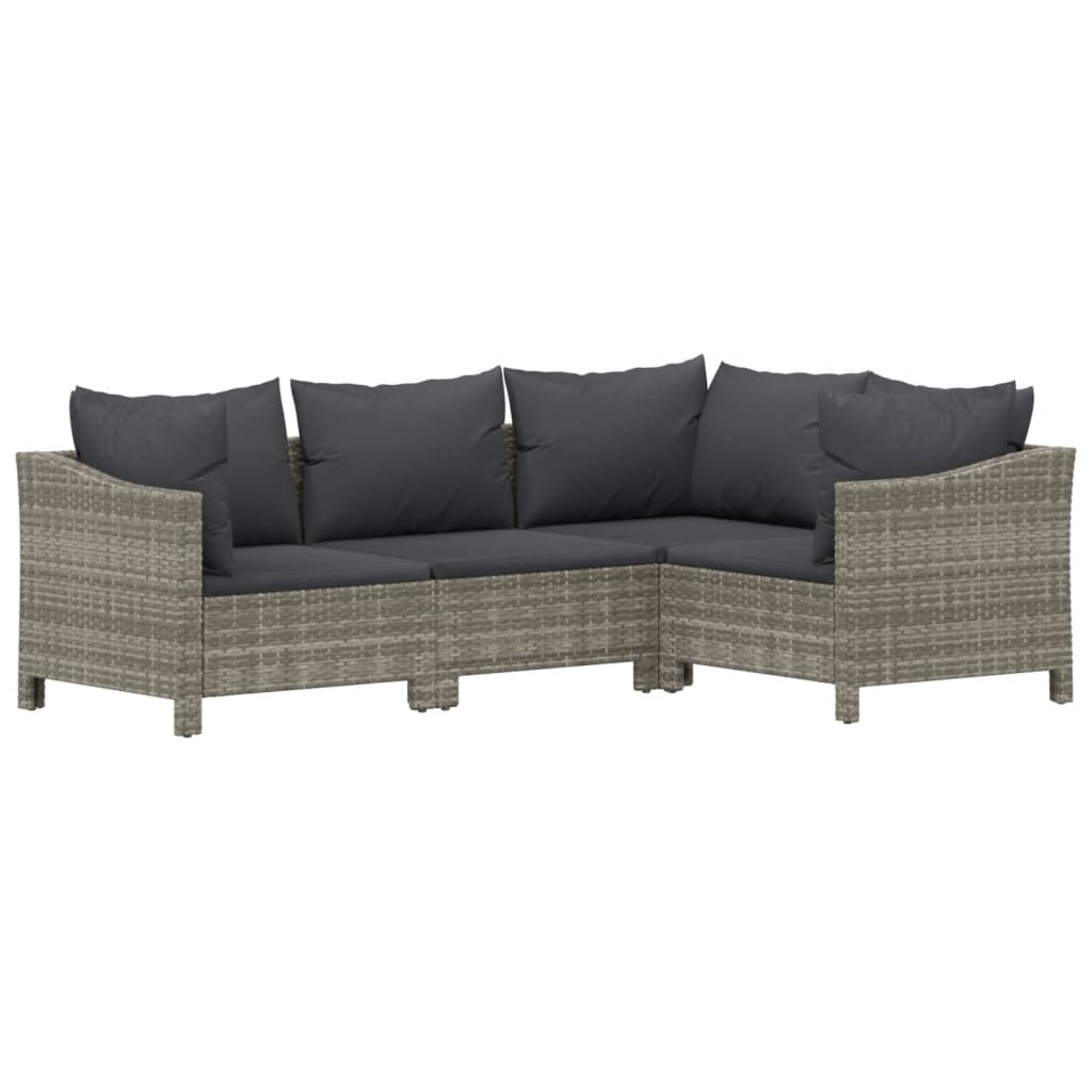 Set Divani da Giardino 6 pz con Cuscini in Polyrattan Grigio | homemem39