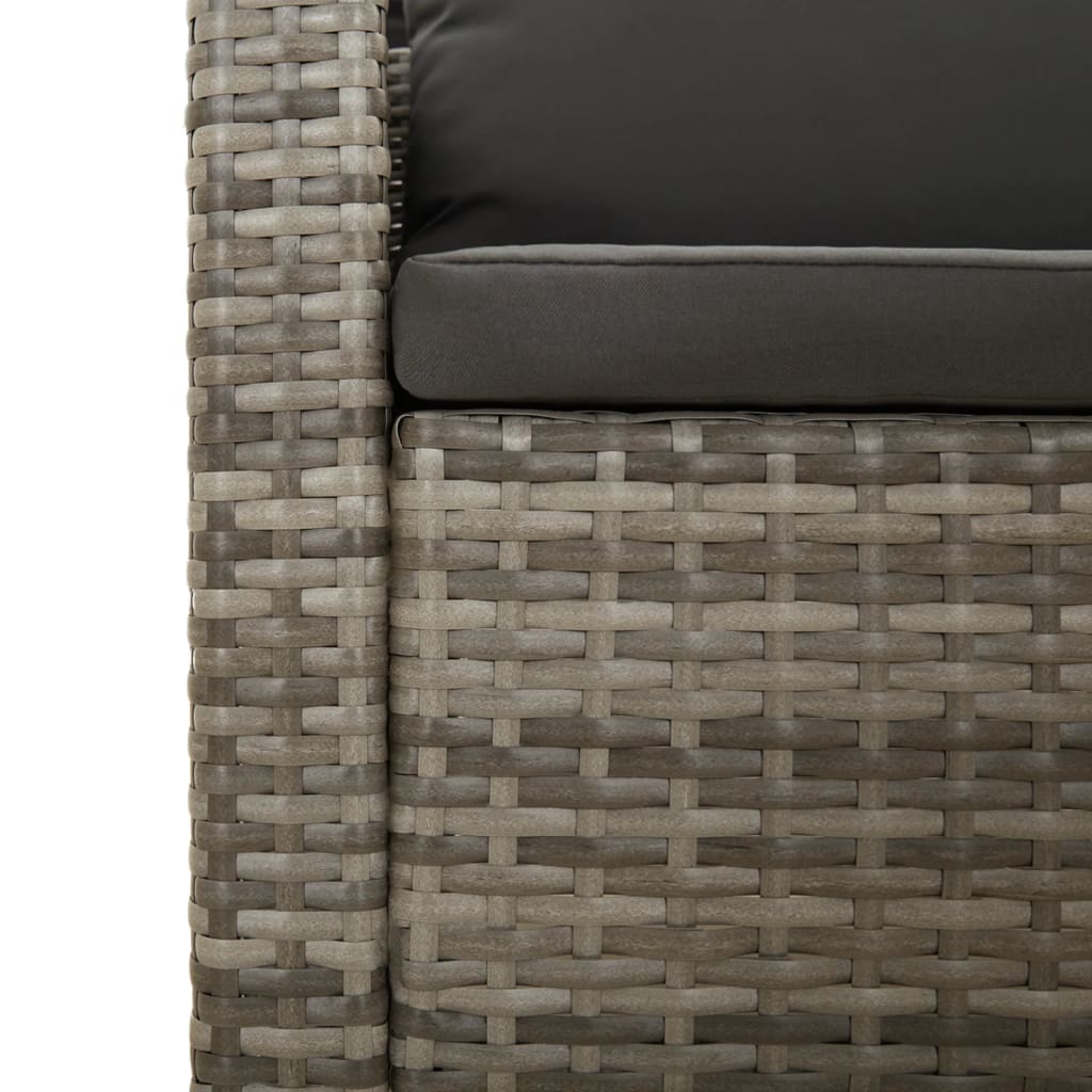 Set Divani da Giardino 6 pz con Cuscini in Polyrattan Grigio | homemem39
