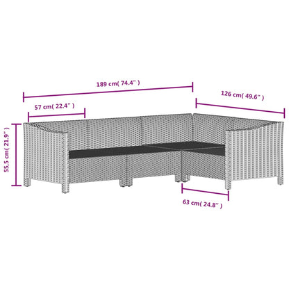 Set Divani da Giardino 6 pz con Cuscini in Polyrattan Grigio | homemem39