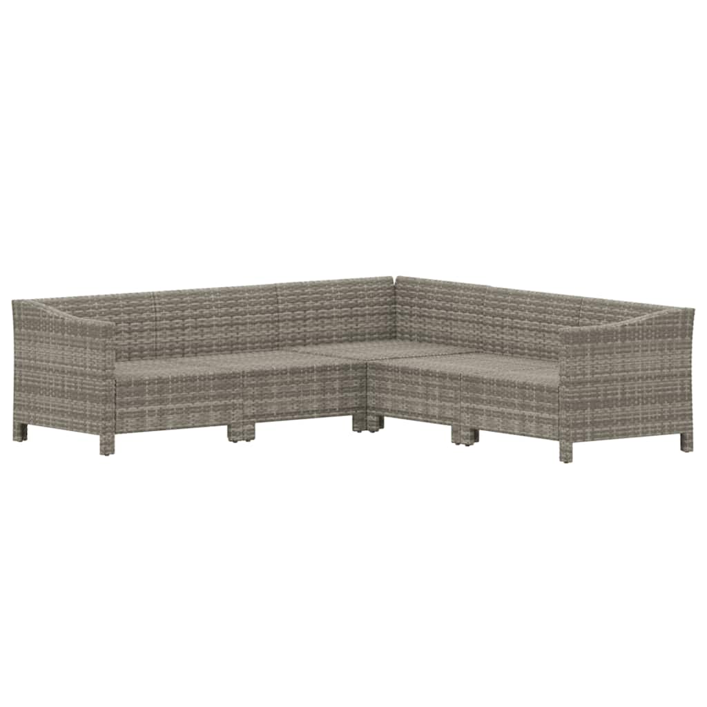 Set Divani da Giardino 5 pz con Cuscini in Polyrattan Grigio | homemem39