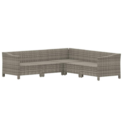 Set Divani da Giardino 5 pz con Cuscini in Polyrattan Grigio | homemem39