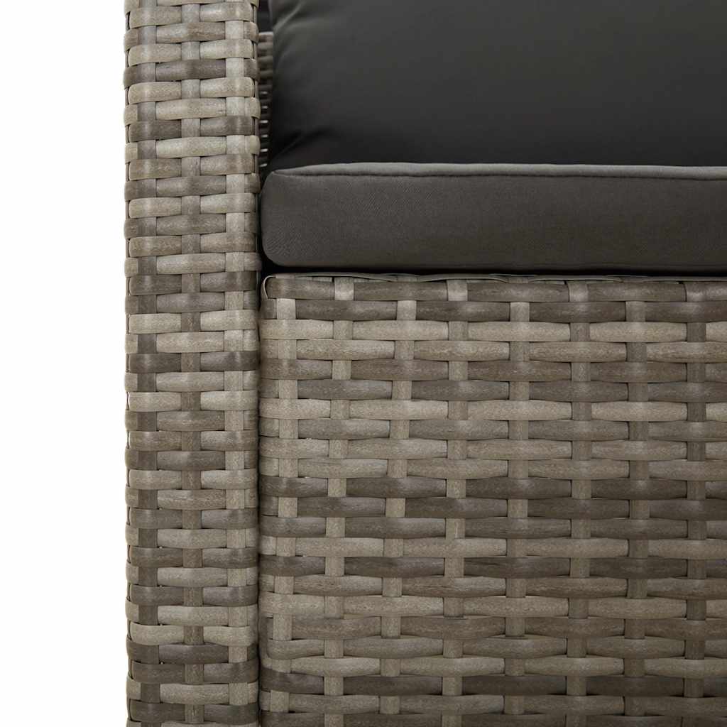 Set Divani da Giardino 5 pz con Cuscini in Polyrattan Grigio | homemem39