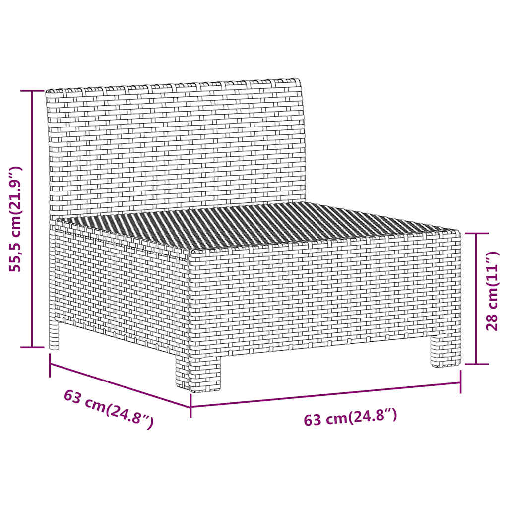 Set Divani da Giardino 5 pz con Cuscini in Polyrattan Grigio | homemem39