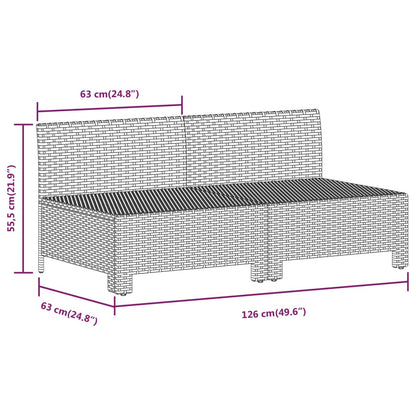 Set Divani da Giardino 7 pz con Cuscini in Polyrattan Grigio | homemem39