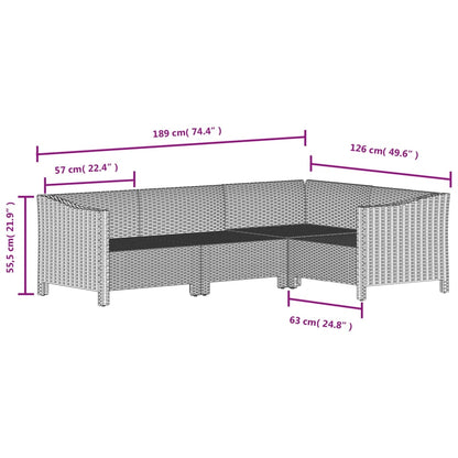 Set Divani da Giardino 7 pz con Cuscini in Polyrattan Grigio | homemem39