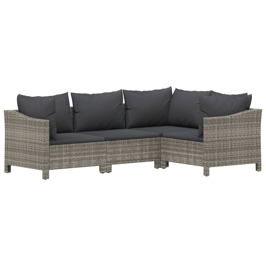 Set Divani da Giardino 8 pz con Cuscini in Polyrattan Grigio | homemem39