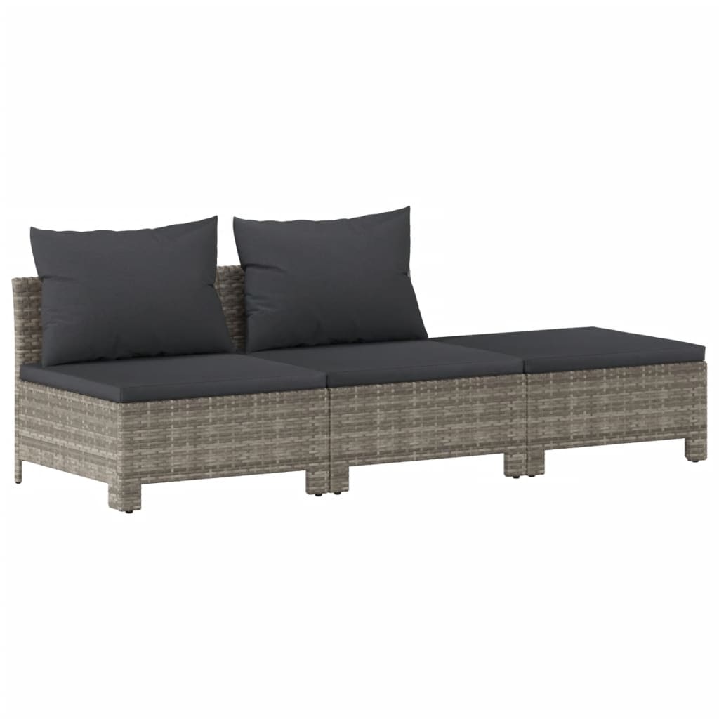 Set Divani da Giardino 6 pz con Cuscini in Polyrattan Grigio | homemem39